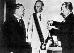 Henry Ford's reward from Hitler finally came in July 1938, when on his seventy-fifth birthday he was awarded the Grand Cross of the Supreme Order of the German Eagle. Ford was the first American and the fourth person in the world to receive this medal, which was the highest decoration that could be given to any non-German citizen. Benito Mussolini, another of Hitler's financiers, had been decorated with the same honor earlier that year.