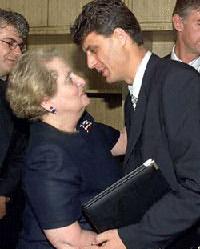 Former Secretary of State Madeleine Albright with protégé Hachim Thaci.