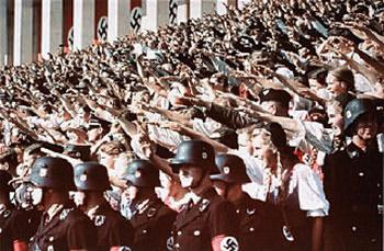 German youth attending the Reich Party Conference rally at the Zepplin Field in Nuremberg, Germany, September 1938.
