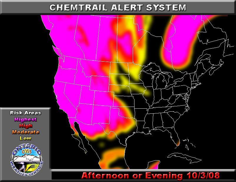 Chemtrail alert for October 3, 2008